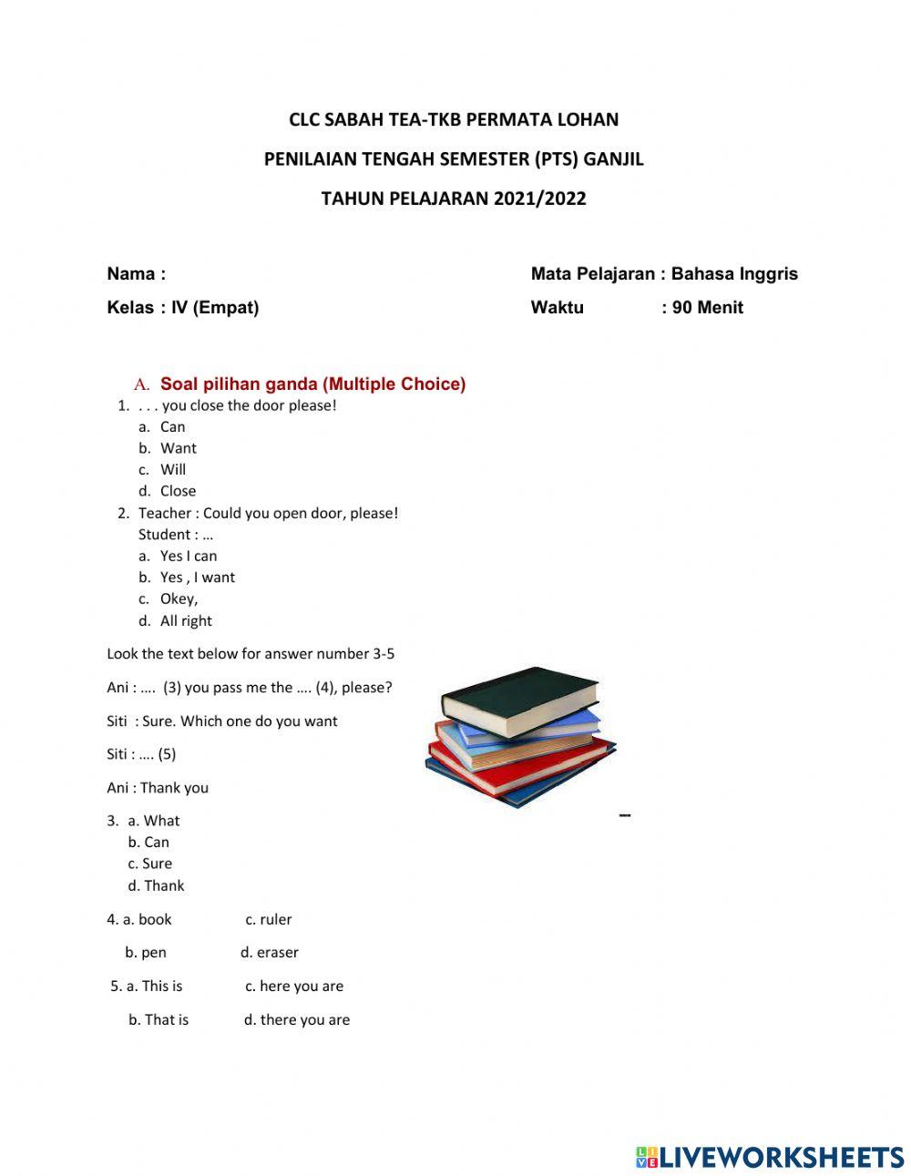 PTS Bahasa Inggris Kelas 4