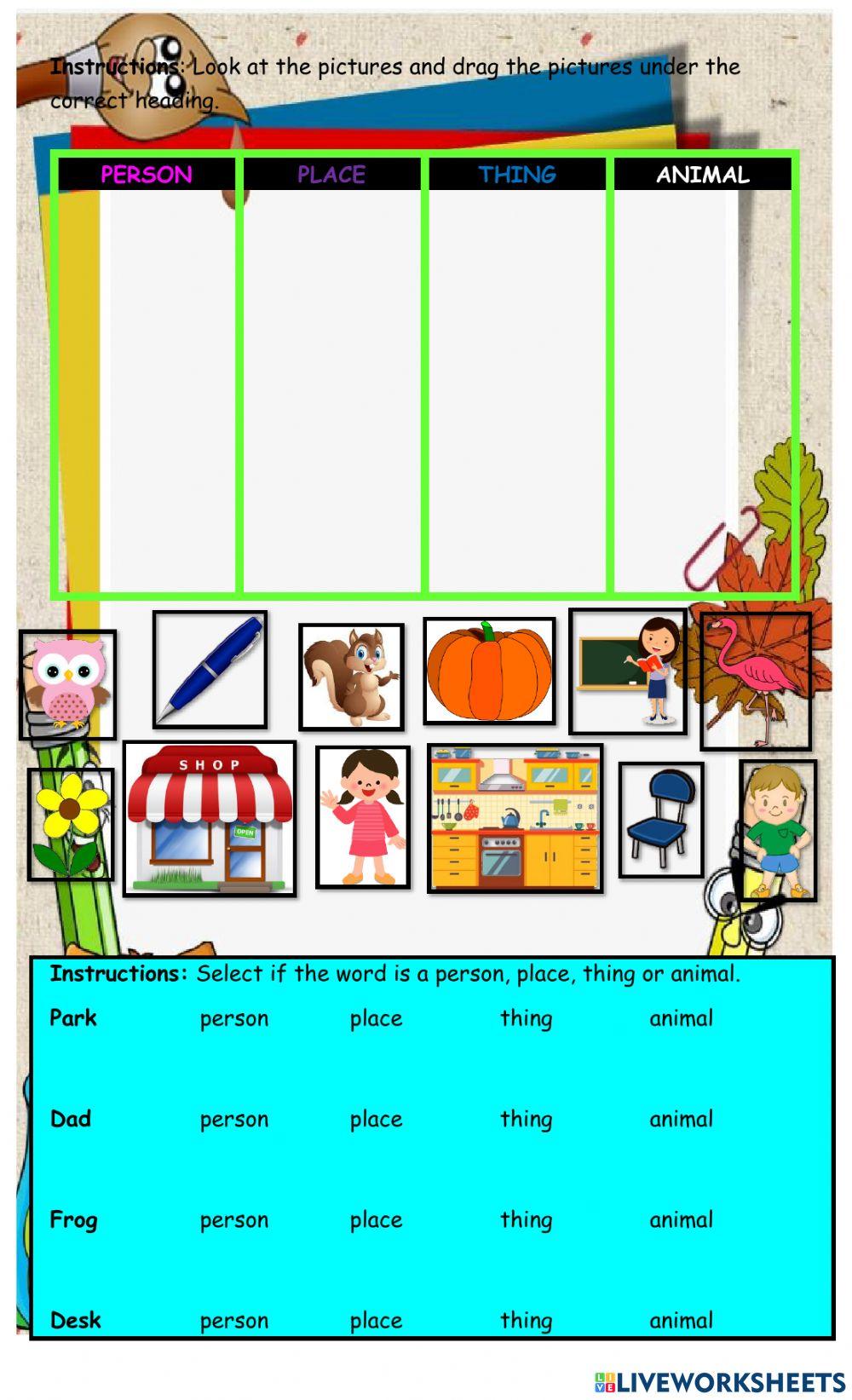 Nouns Worksheet