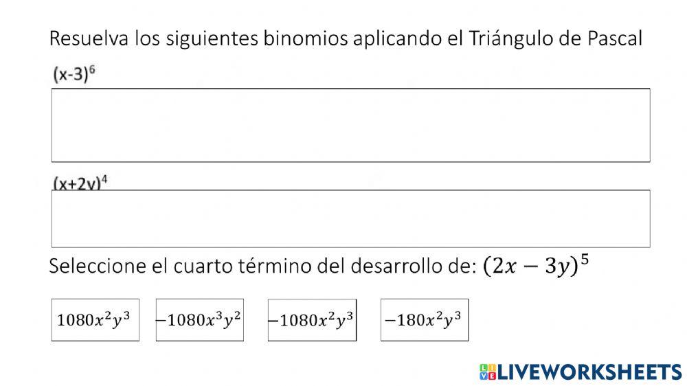 Binomios al cuadrado
