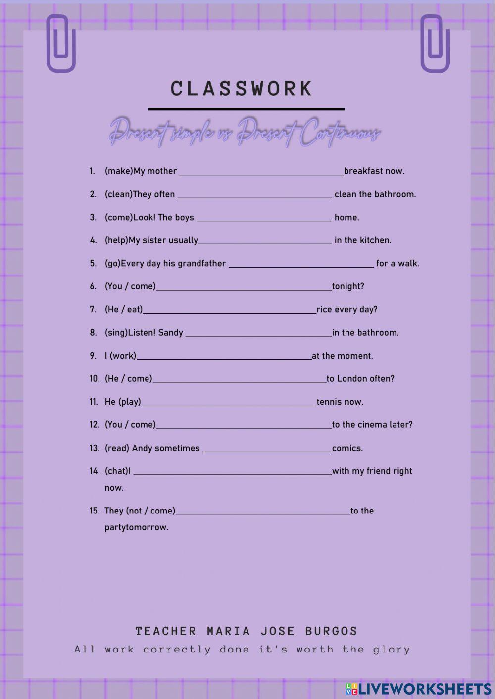 Present Simple vs Present Continuous