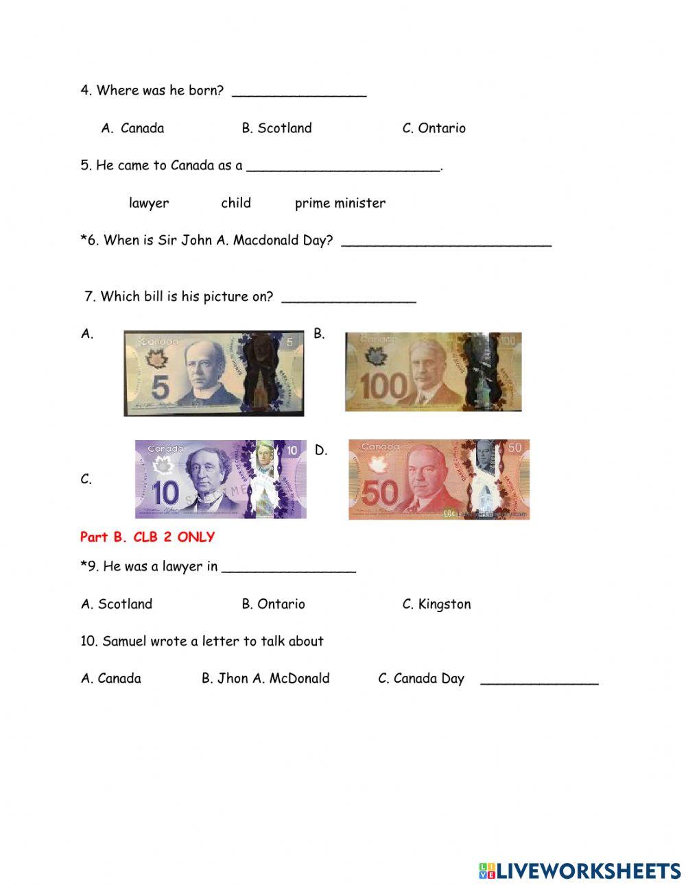 First Prime minister of Canada