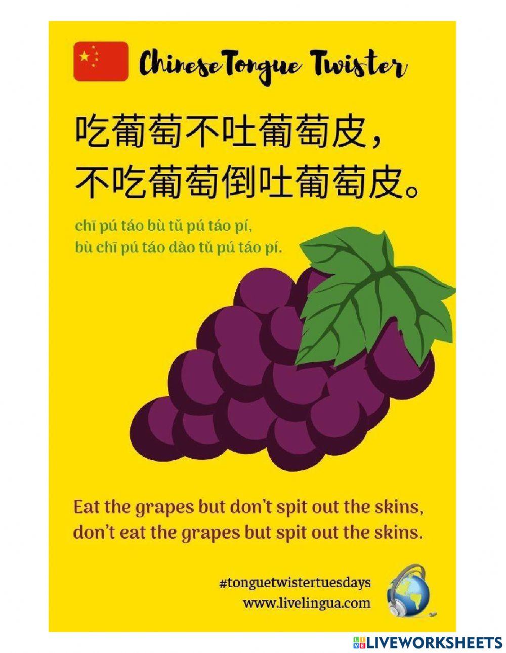 Tongue Twisters x 4 -Pinyin