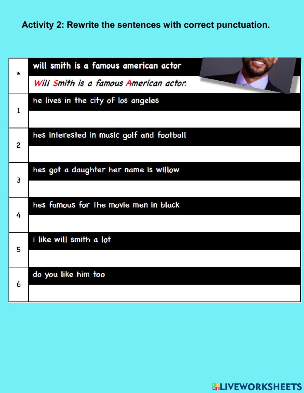 Unit 7: growing up (PUNCTUATION EXERCISE)