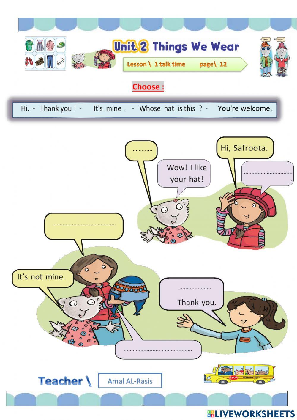 We can3 - Unit 2 : Things We Wear We can3 - Unit 2 : Things We Wear