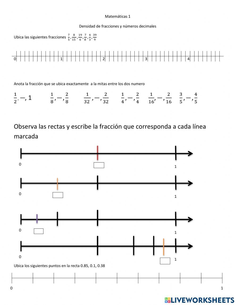 Densidad de fracciones