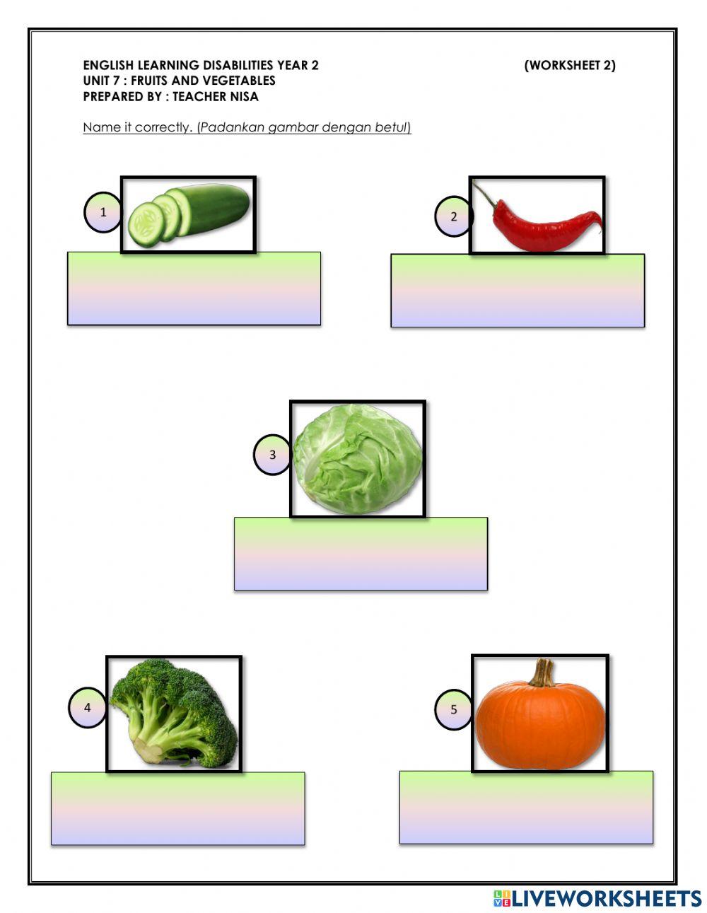 Fruits and vegetables (Vegetables)