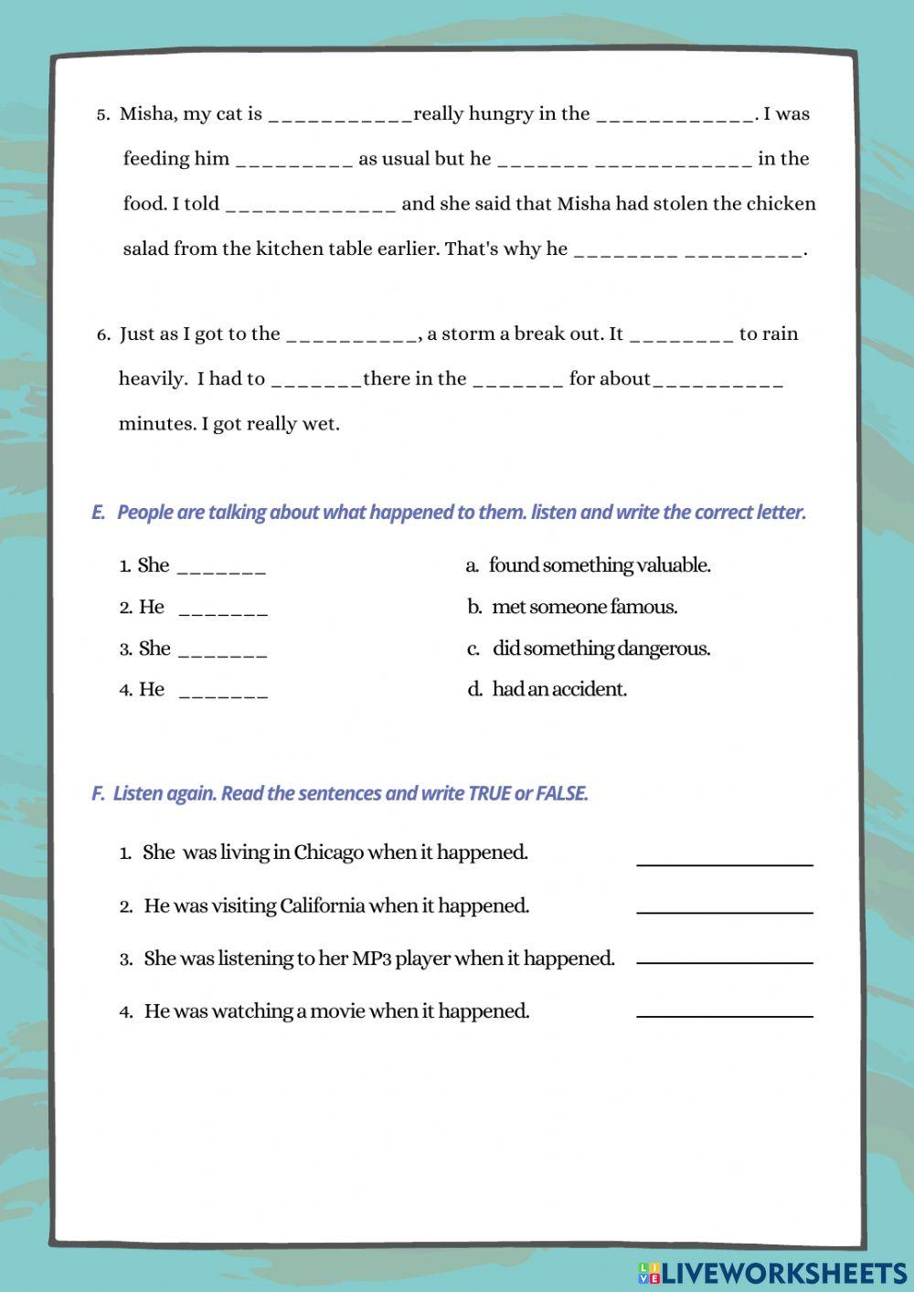 Past Continuous & Past Simple