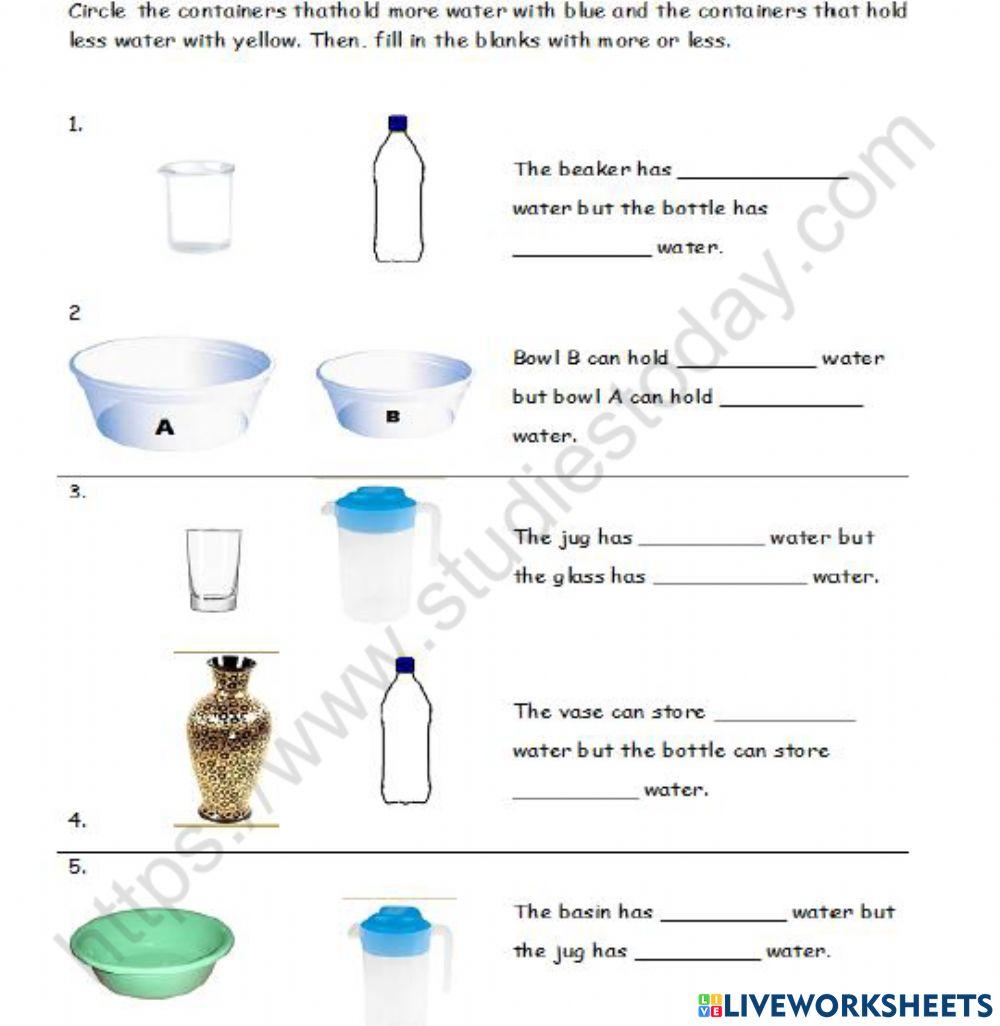 Solanki.B jugs and mugs worksheet Live Worksheets