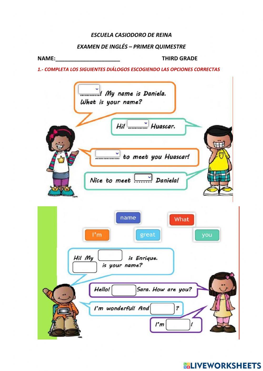 Examen 1quimestre - 3ERO