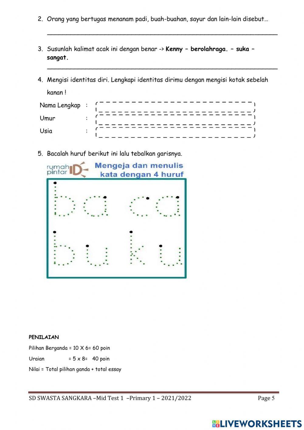 Soal bahasa Indonesia
