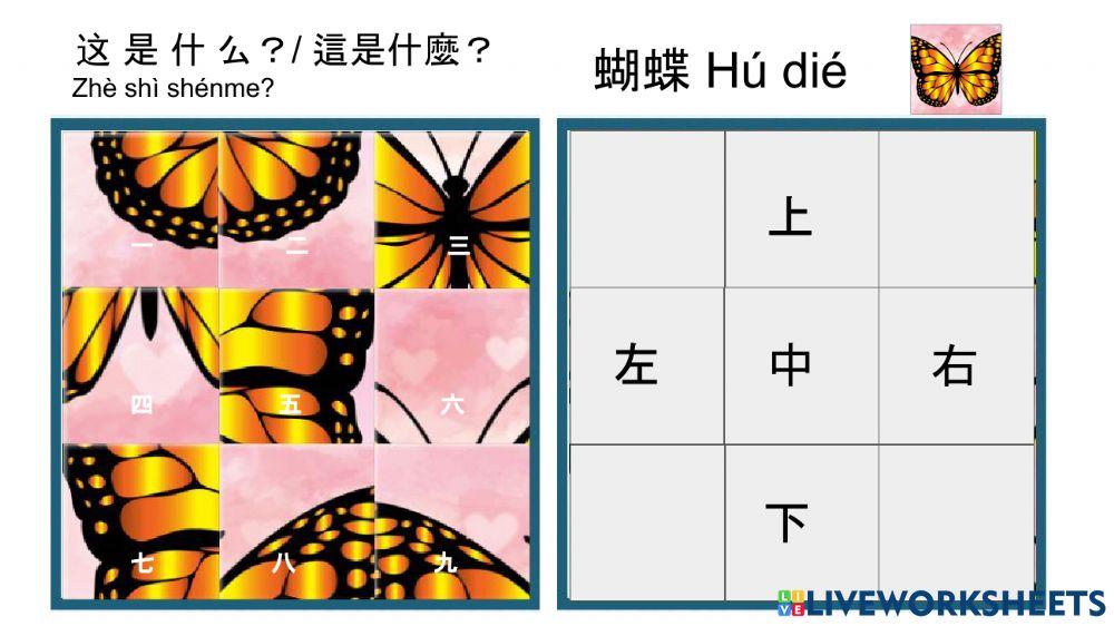 Puzzle -Dog -Butterfly - Pinyin