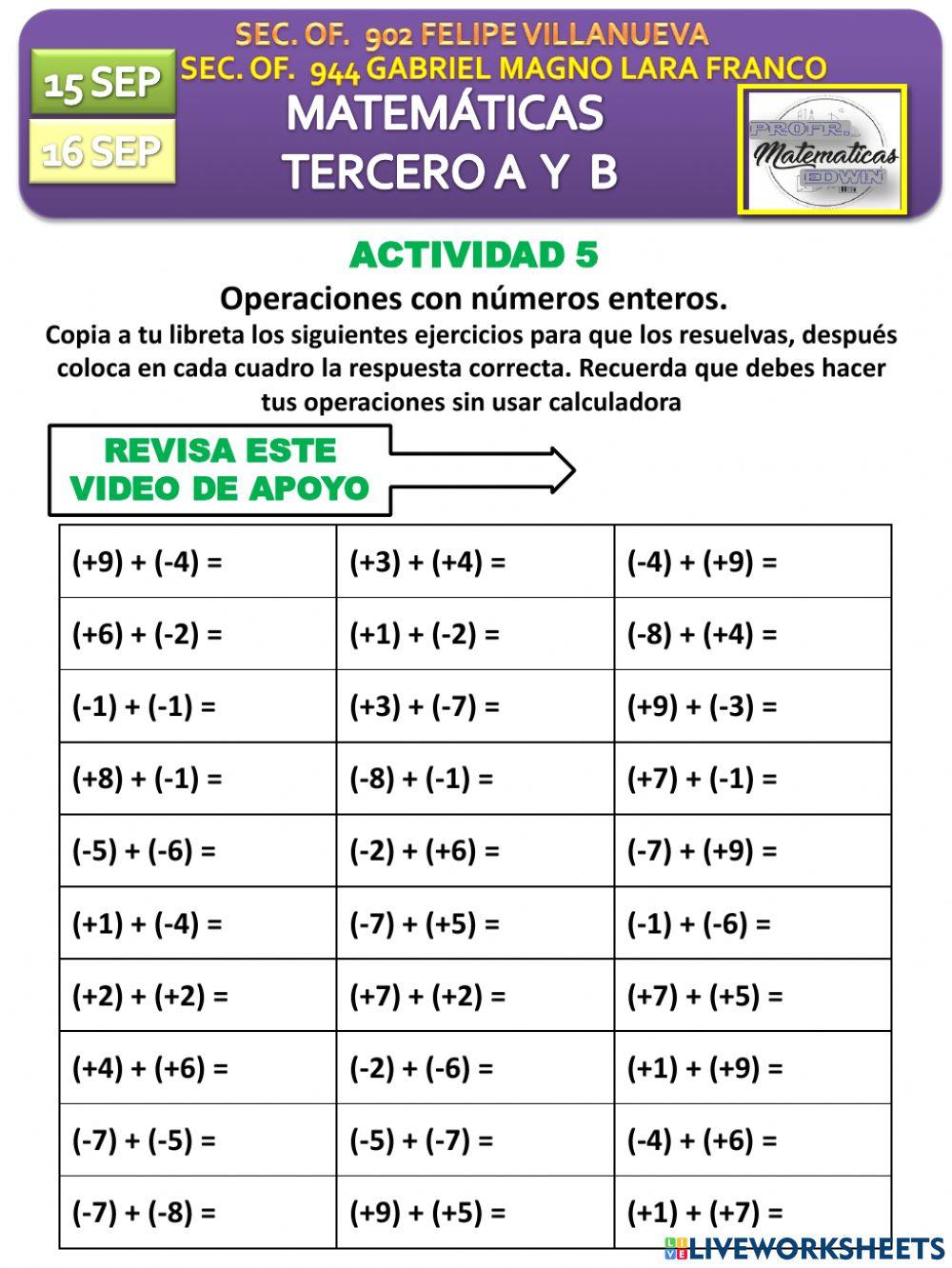 Suma de números enteros