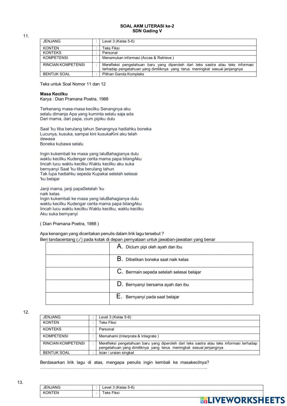 AKM-Literasi Paket B (11-20)
