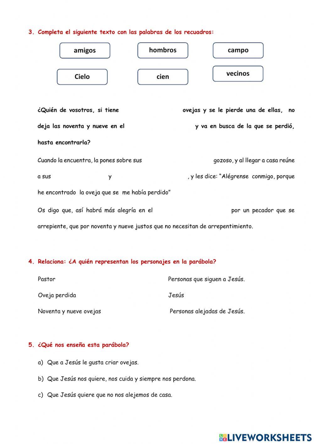 Parábola oveja perdida