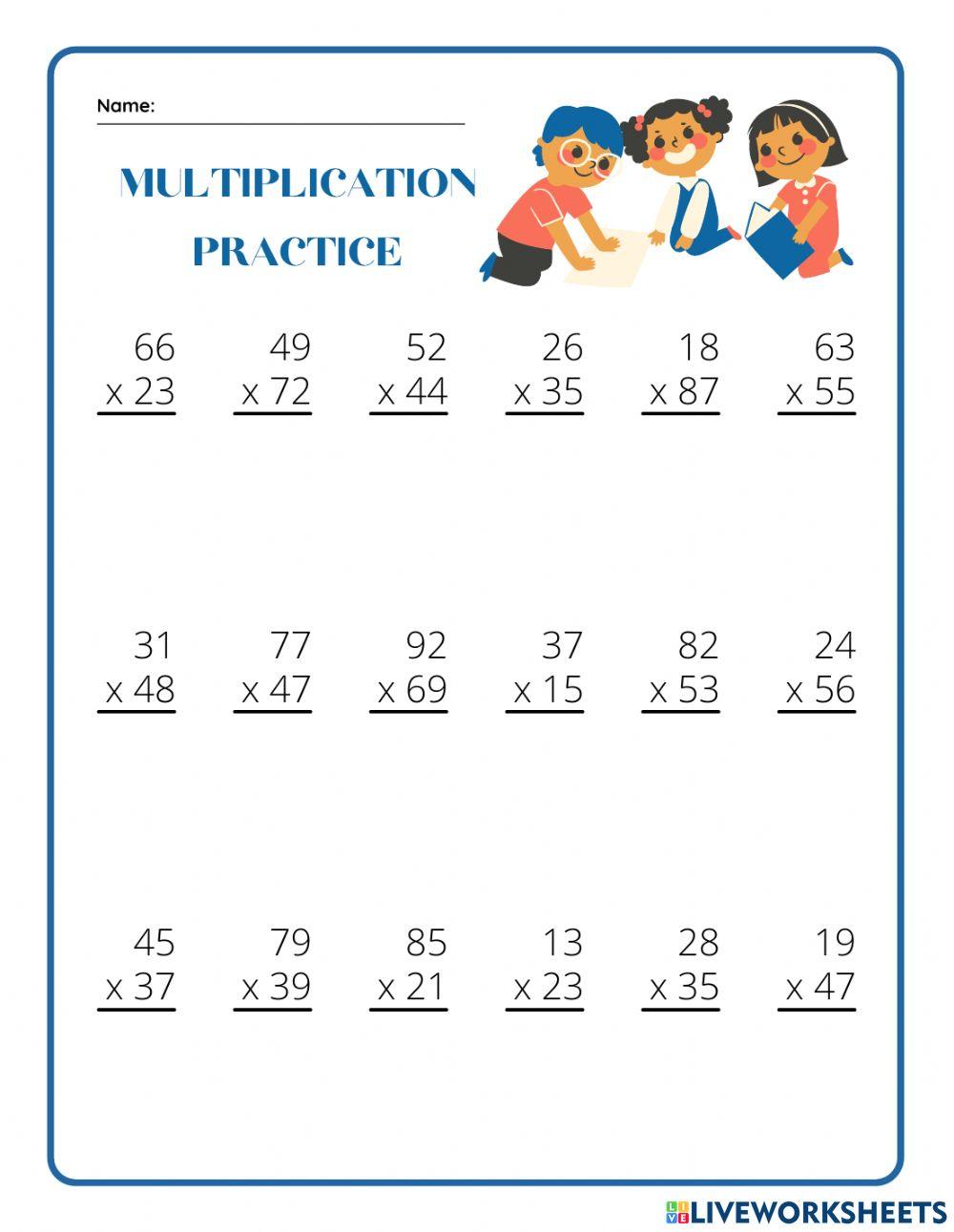 วิชาคณิตศาสตร์ เรื่องการคูณ