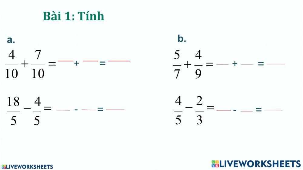 Ôn tập phép cộng, phép trừ