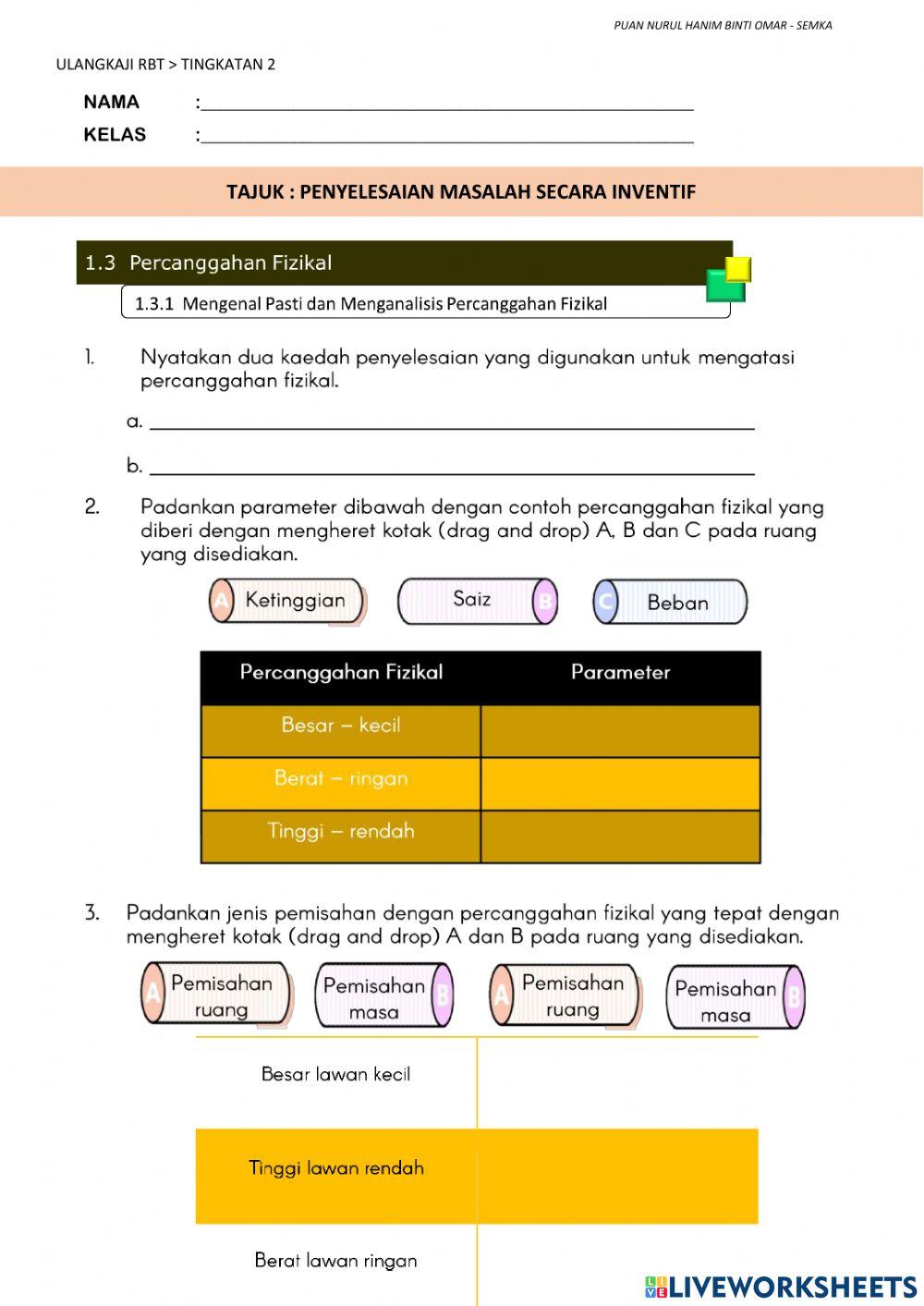 RBT T2- BAB 1 (1.3 - PERCANGGAHAN FIZIKAL)