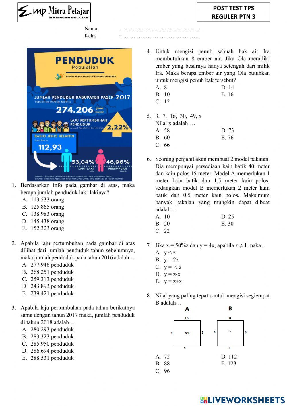 Post test rguler tps 3