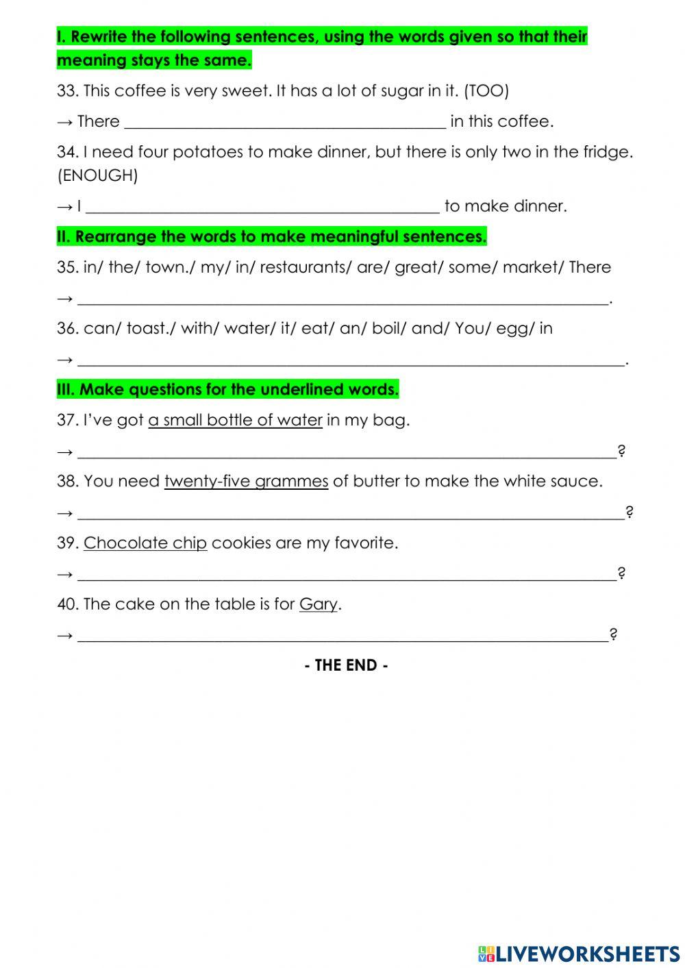 UNIT 2 - test - GRADE 6