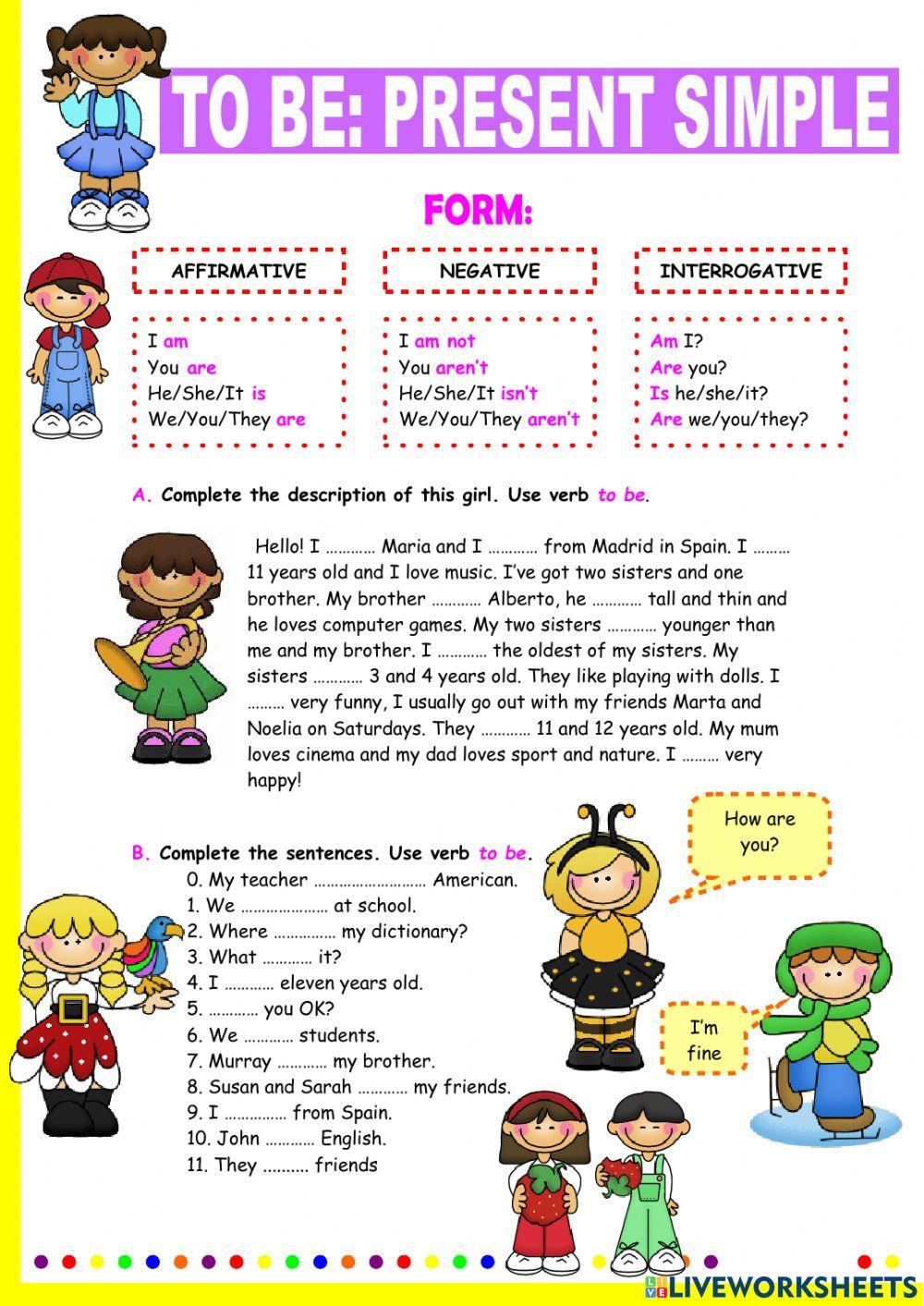 Verb to be present simple