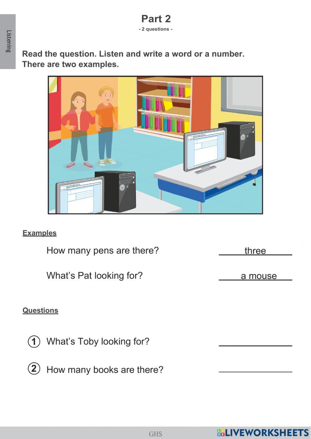 Listening test for theme 2