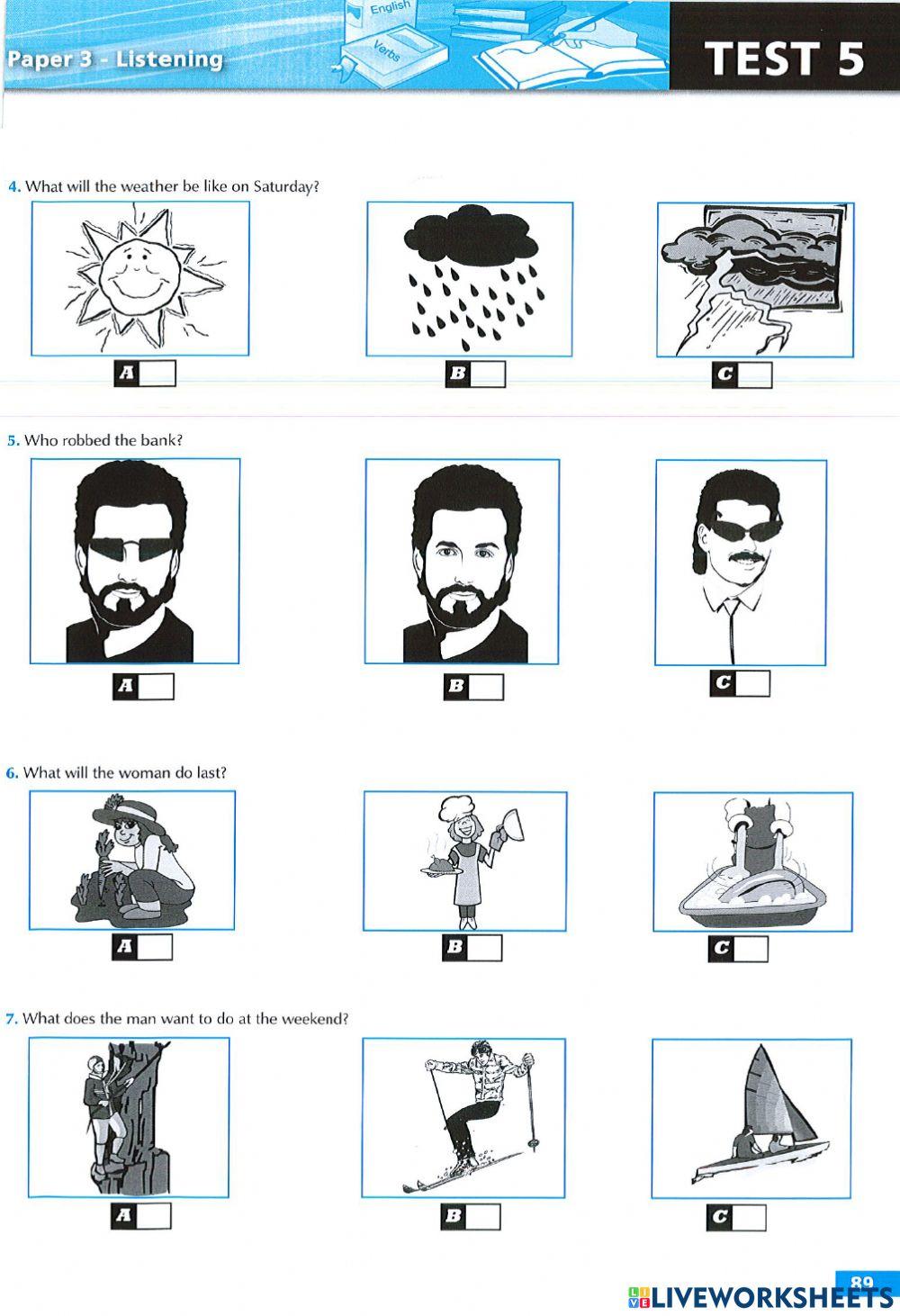 Pet succeed test 5 listening