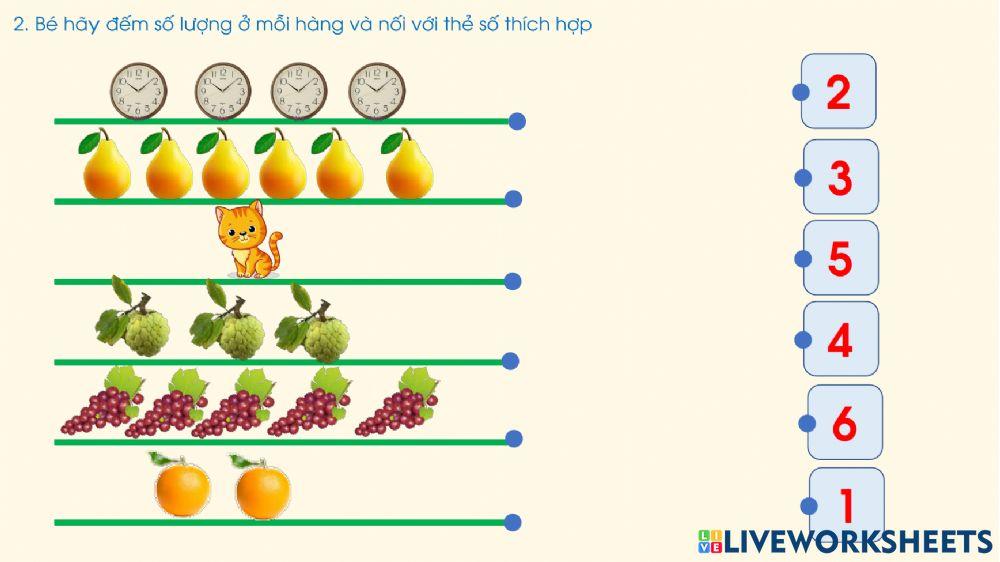 Nhận biết số lượng trong phạm vi 6