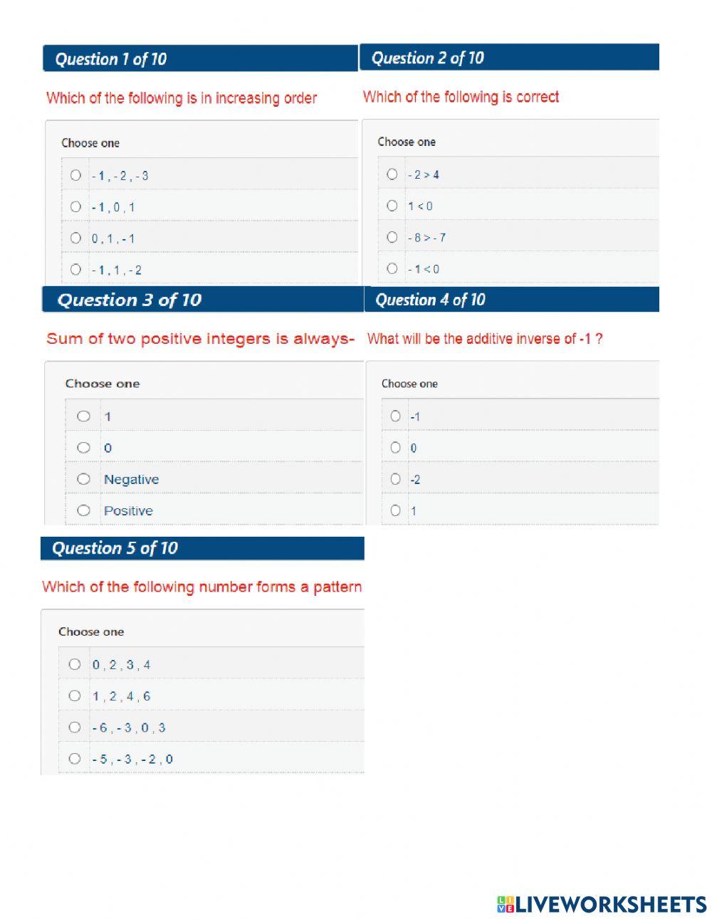 Integers