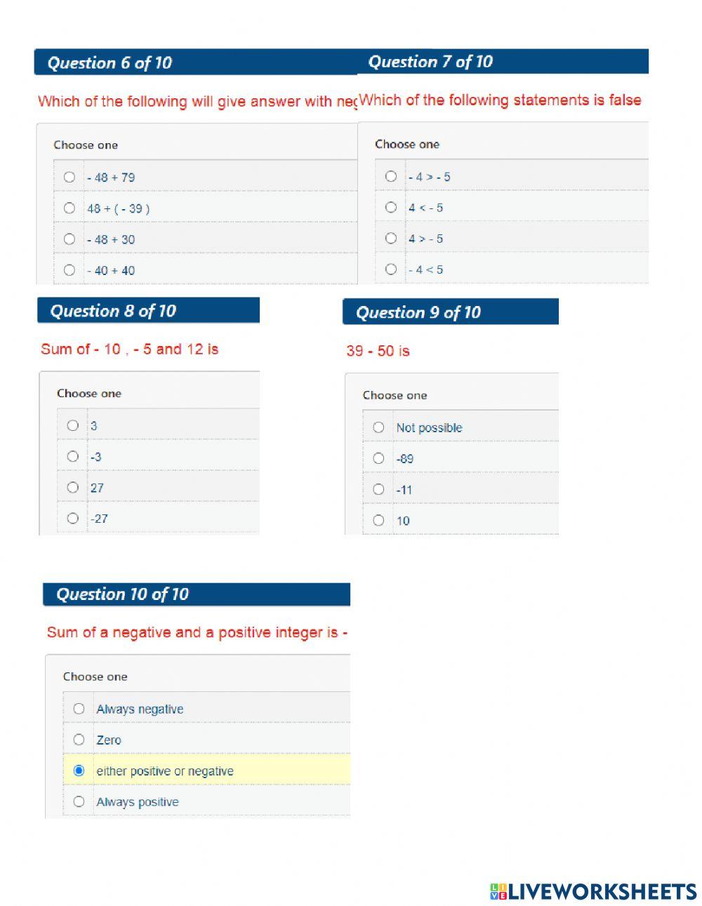 Integers