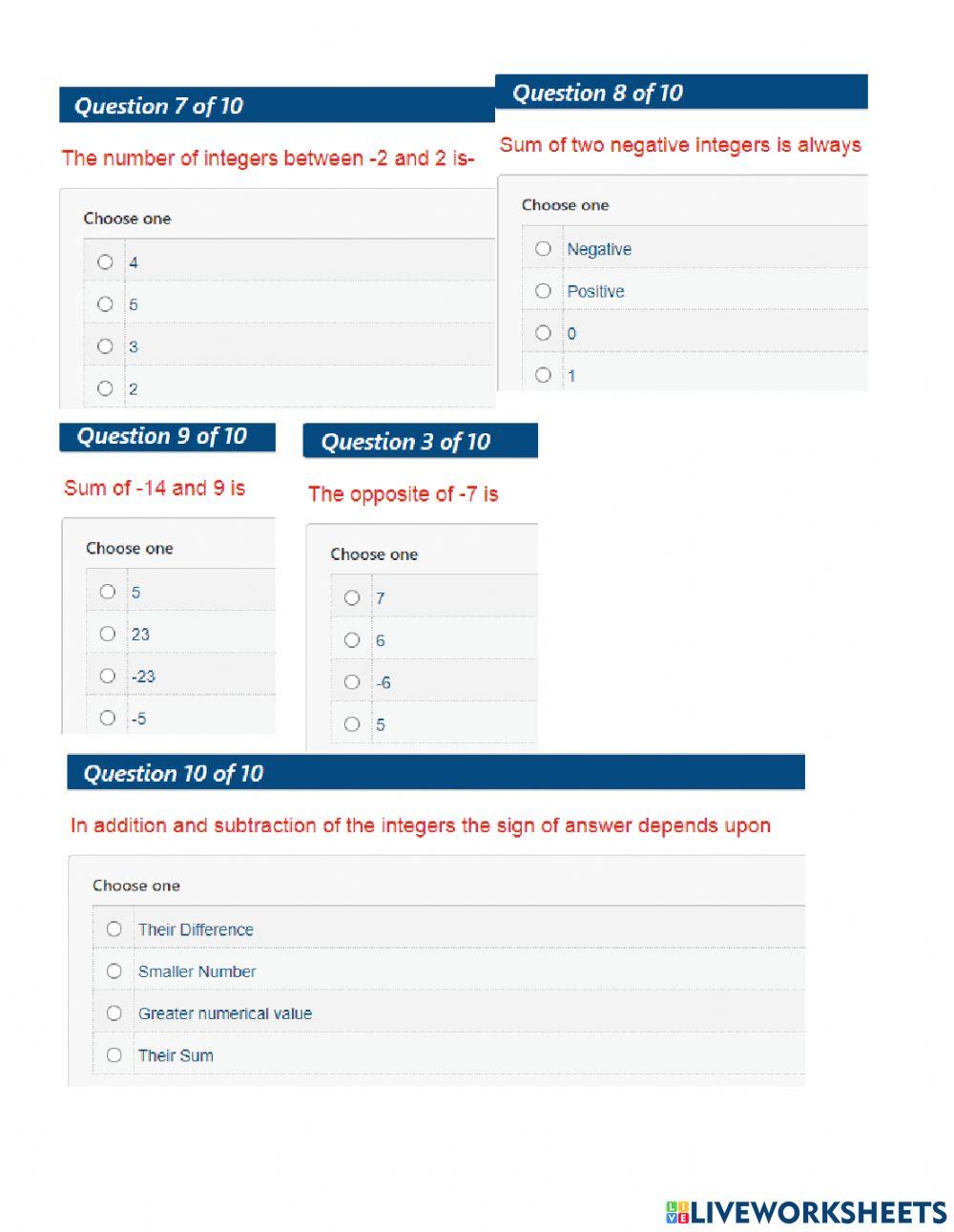 Integers