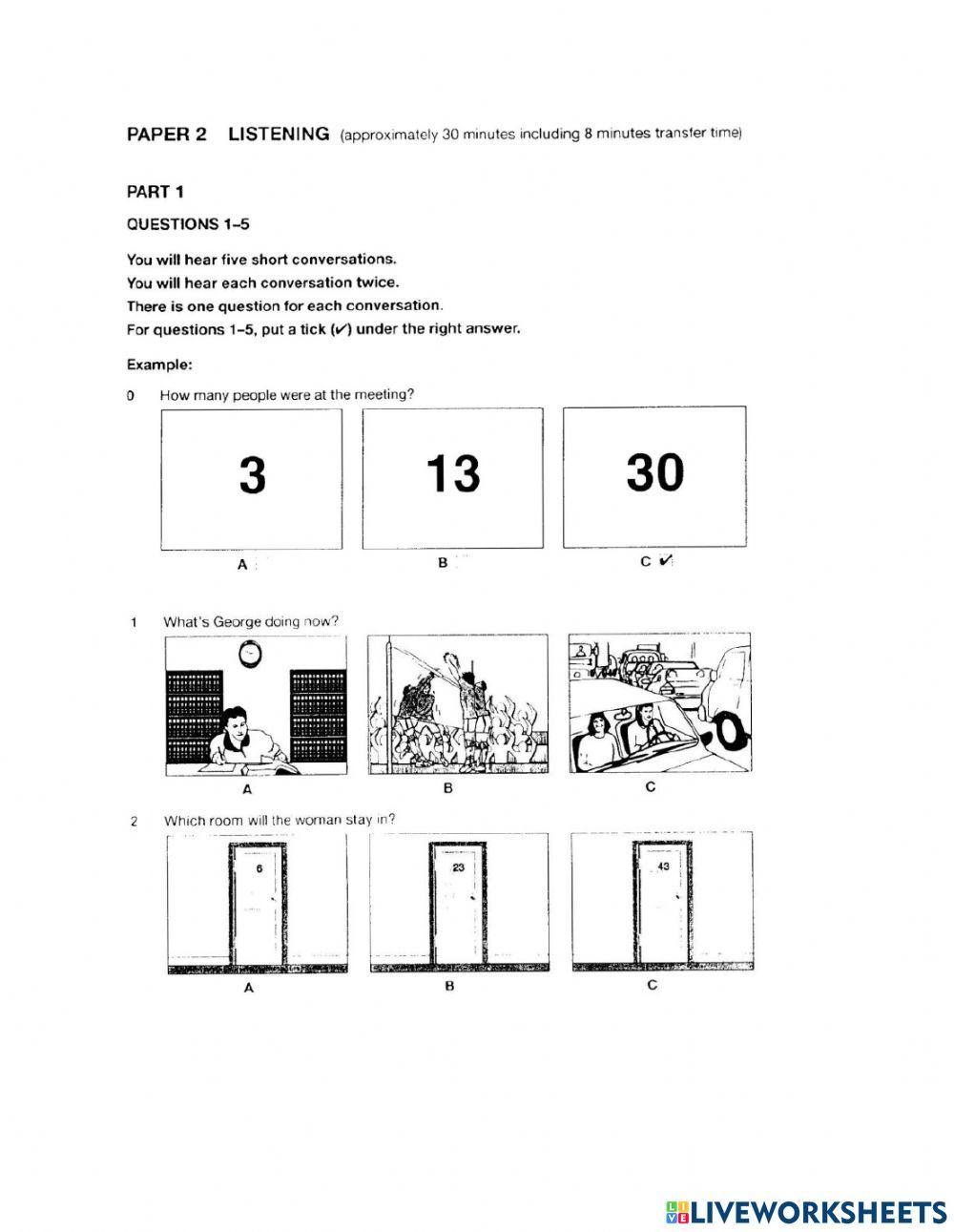 KET Cambridge Listening Exercises