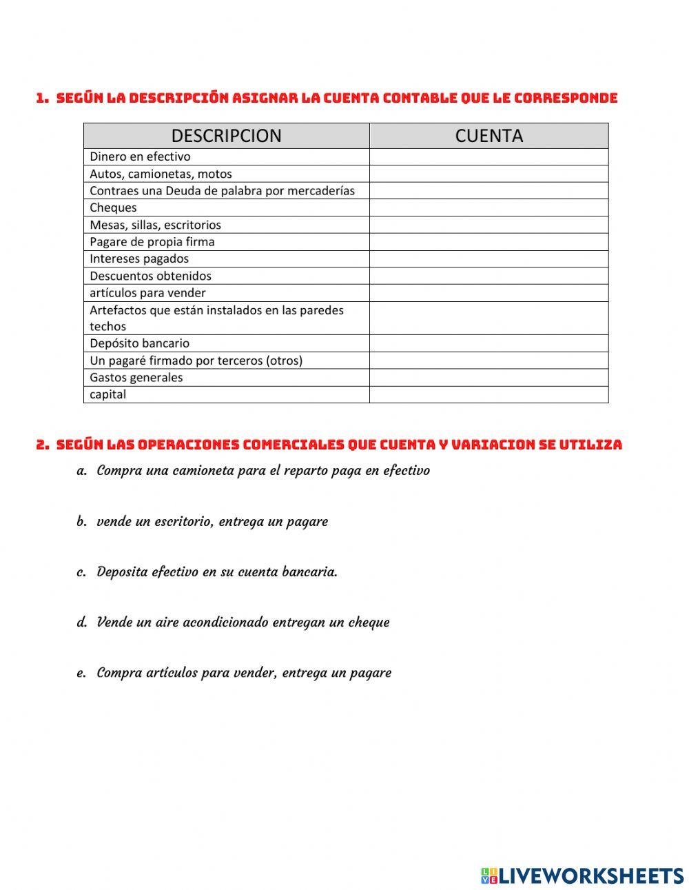 Cuentas CONTABLES
