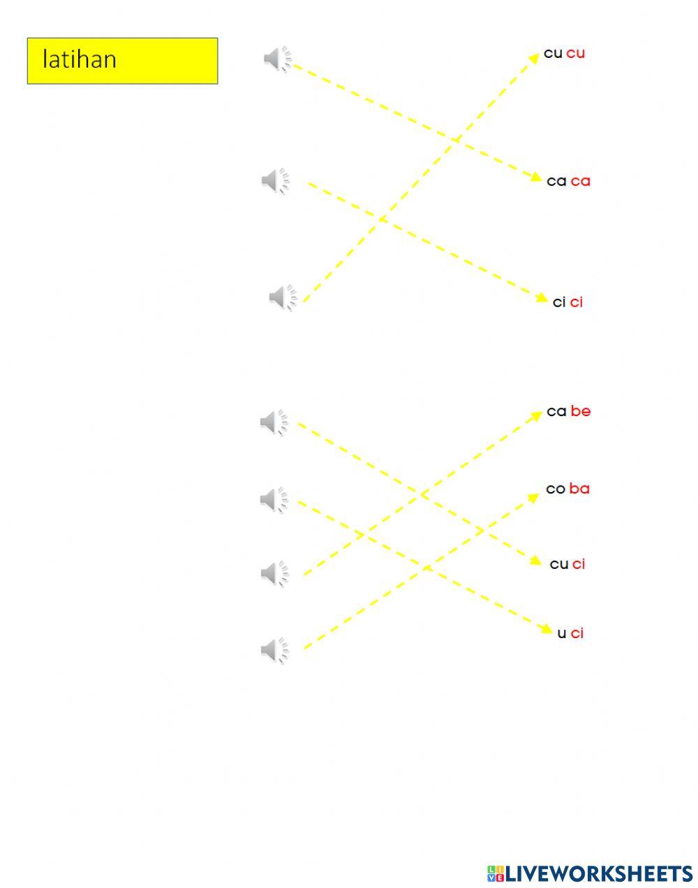 Latihan baca ca ci cu ce co (2nd)