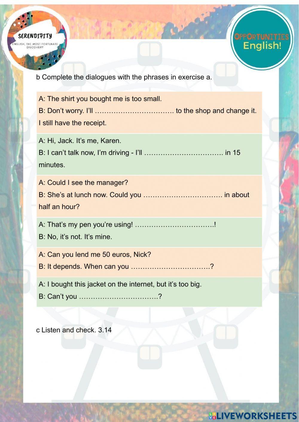 Unit 6B, pre intermediate