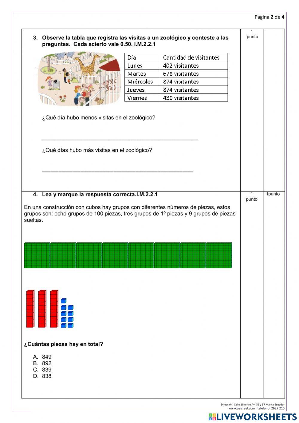 Lección de matemática