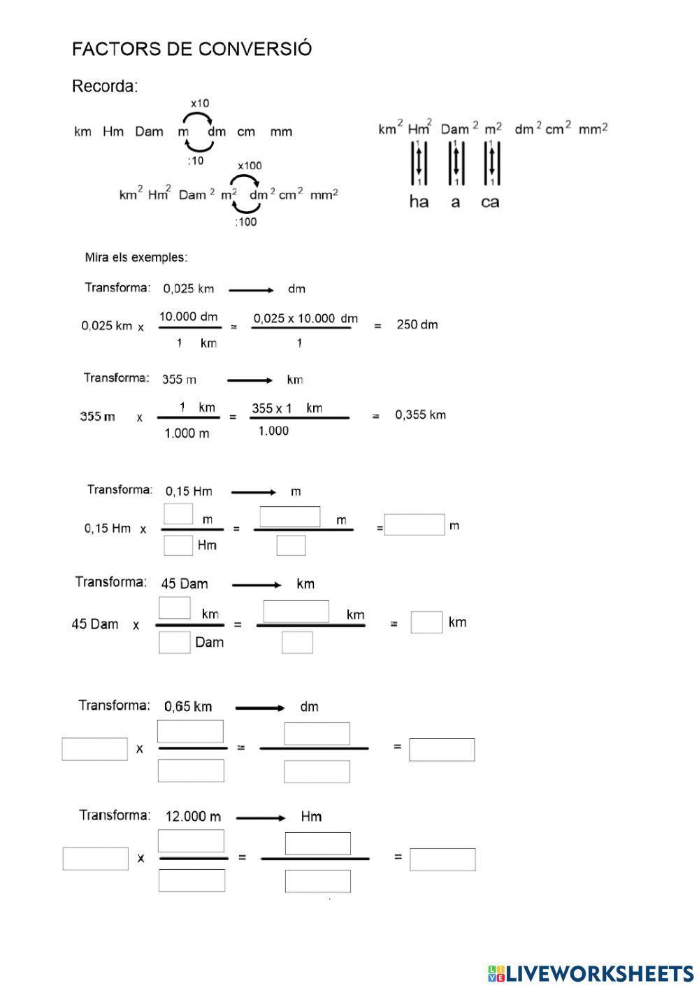 Factors de conversio