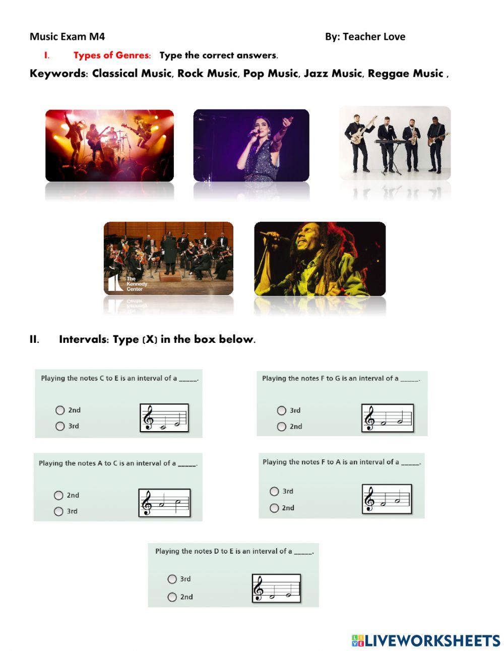 Music Test M4 By Teacher Love