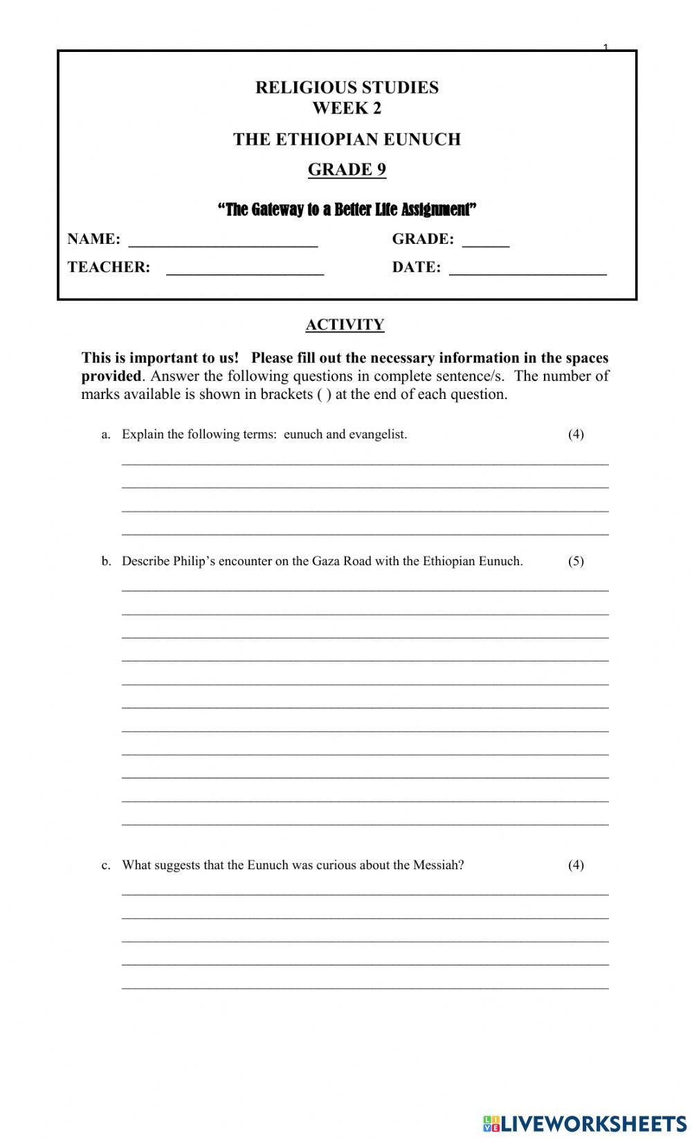 The Ethiopian Eunuch