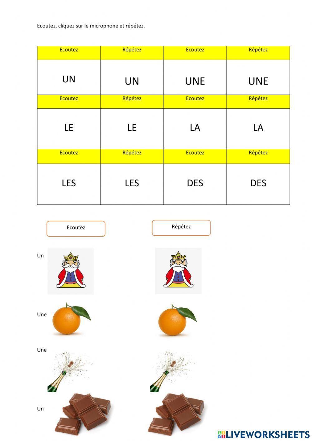 Ecoutez et répétez