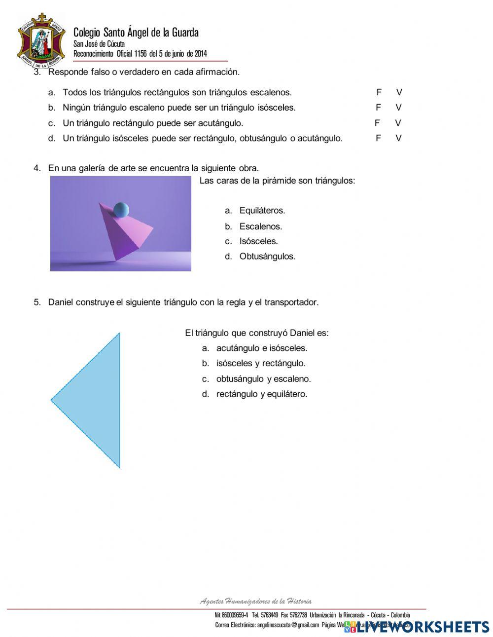 Clasificación de triángulos