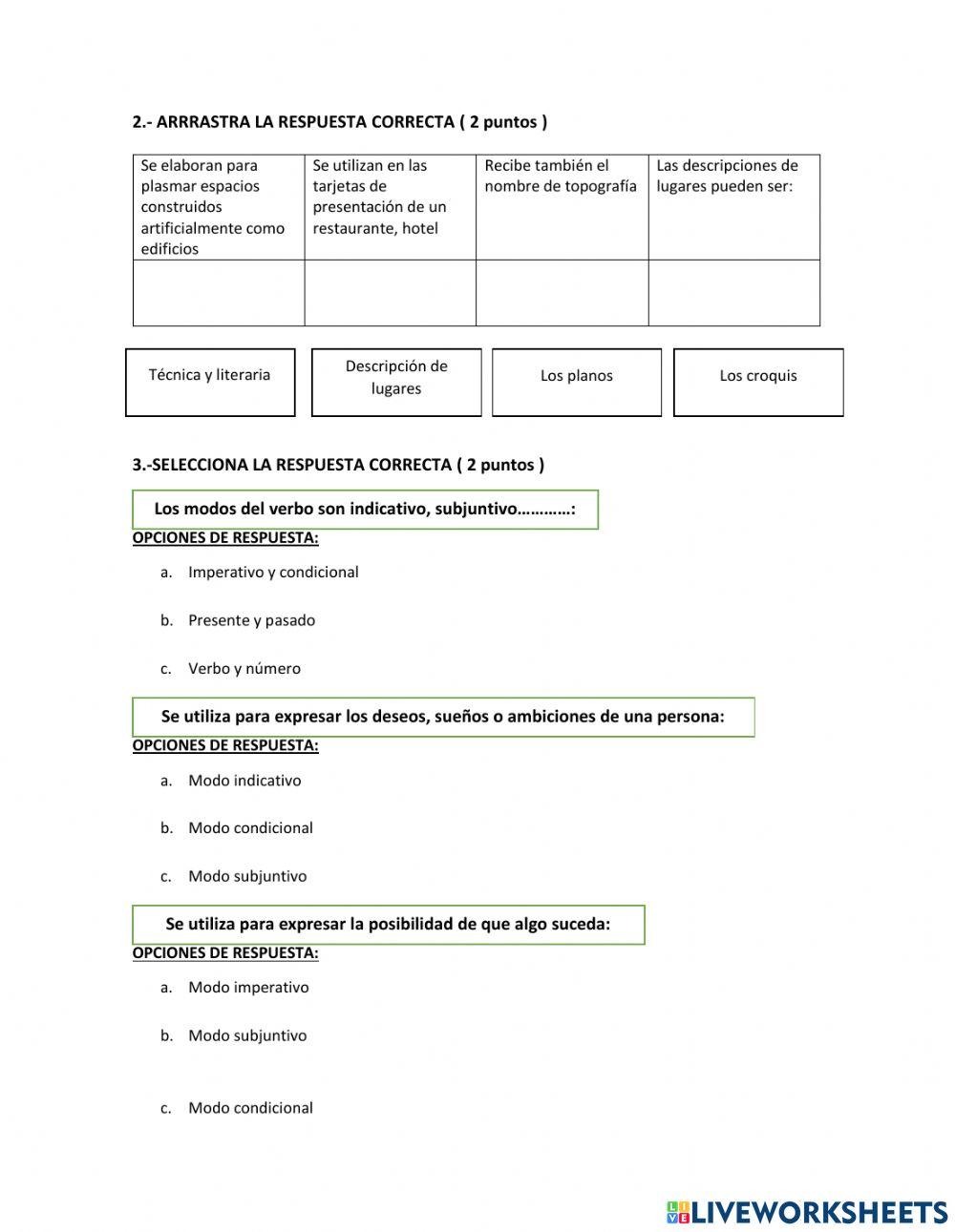 Examen de lenguaje
