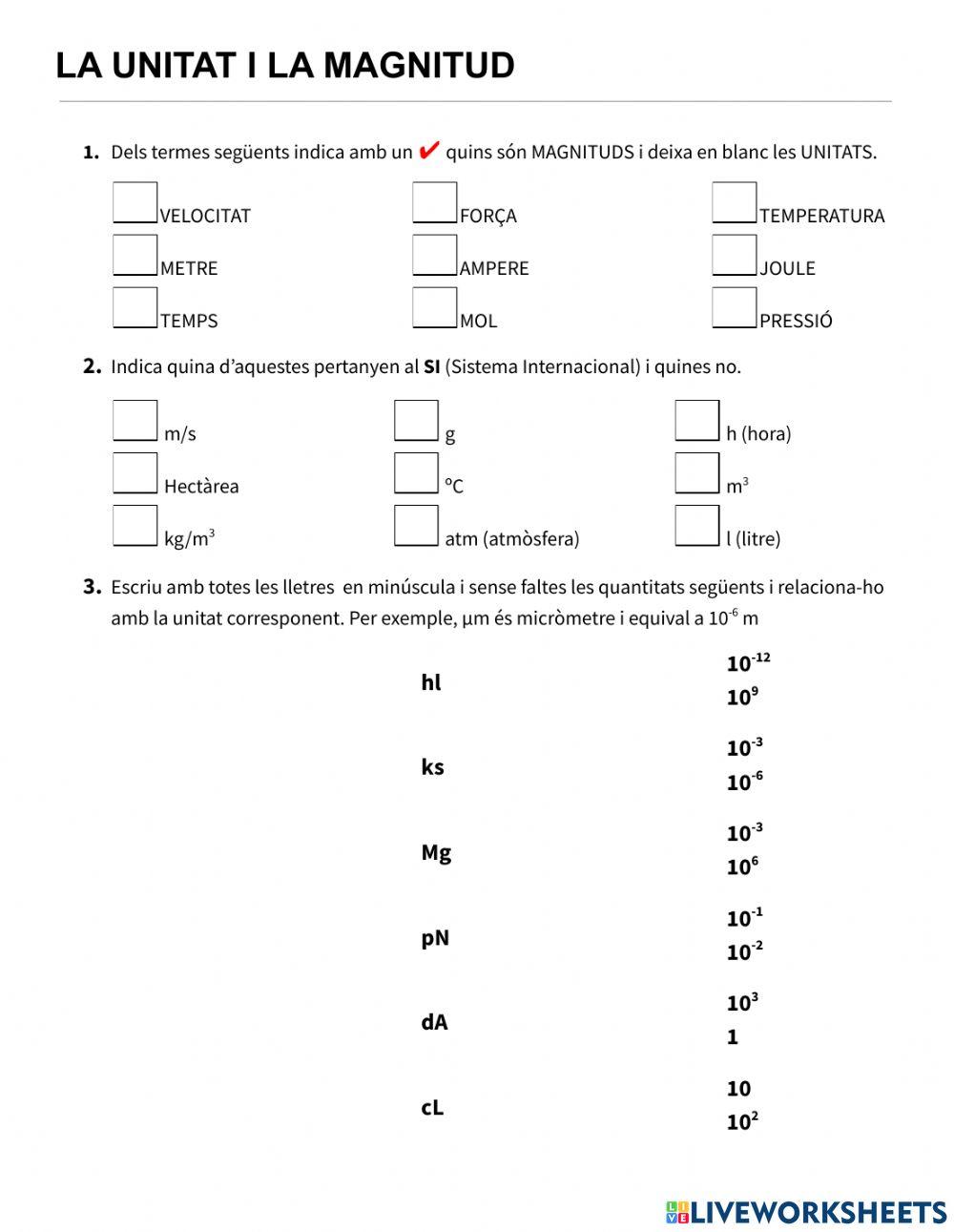 La unitat i la magnitud