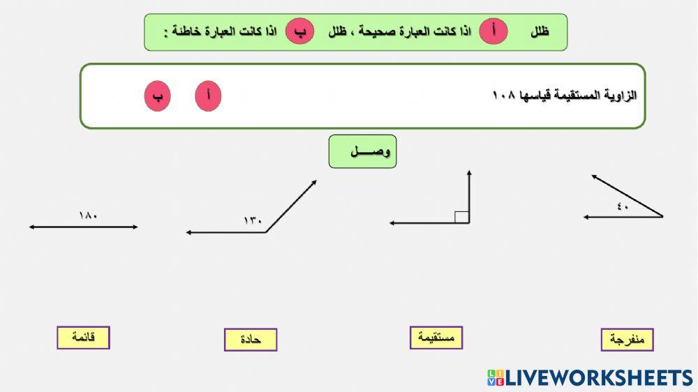 تصنيف الزوايا