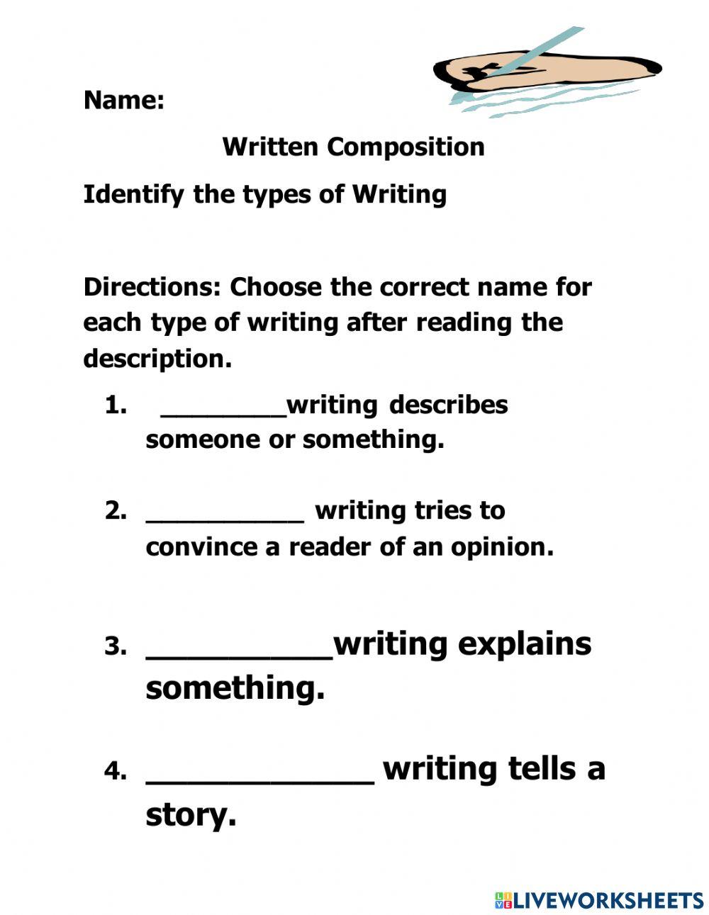 Identify Types of Writing