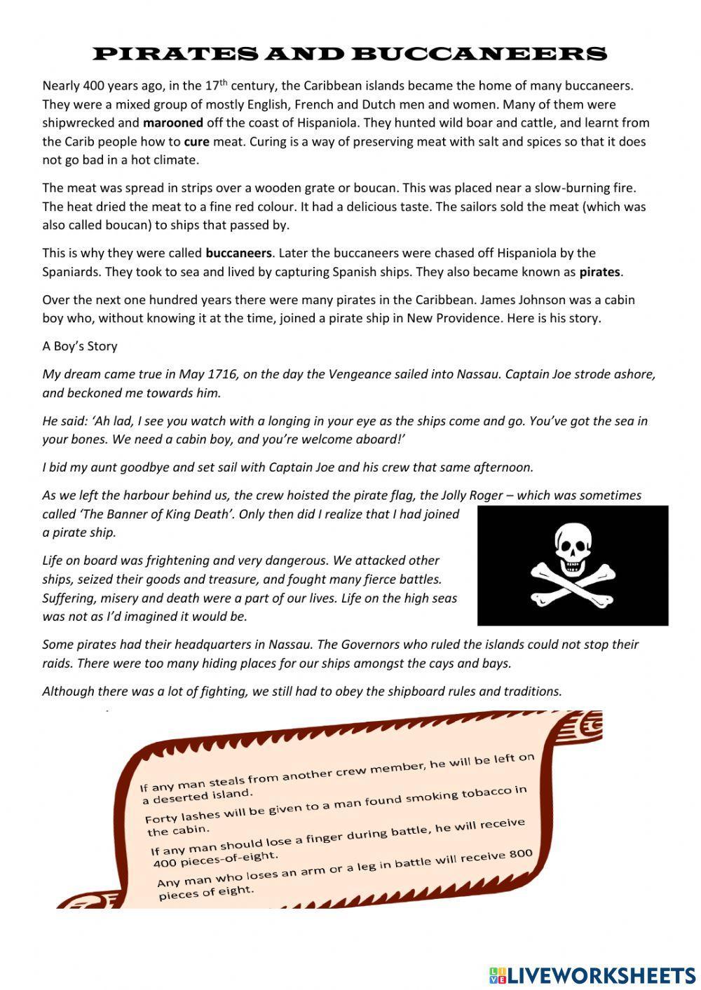 Pirates and buccaneers notes