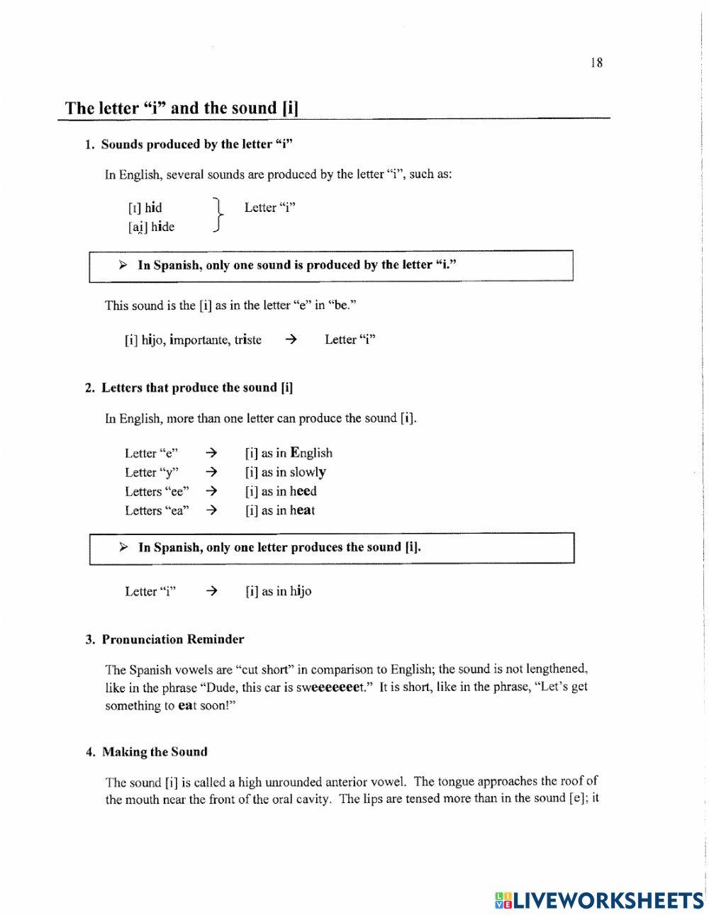 Fonetica: la vocal i