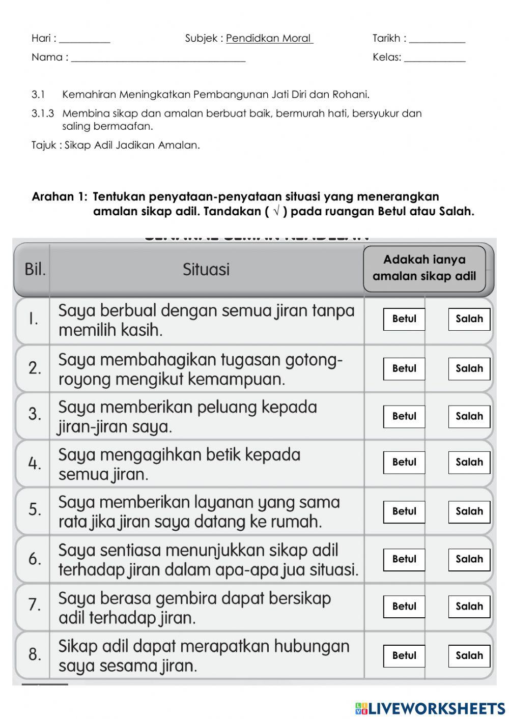 Ppki menengah - sikap adiL