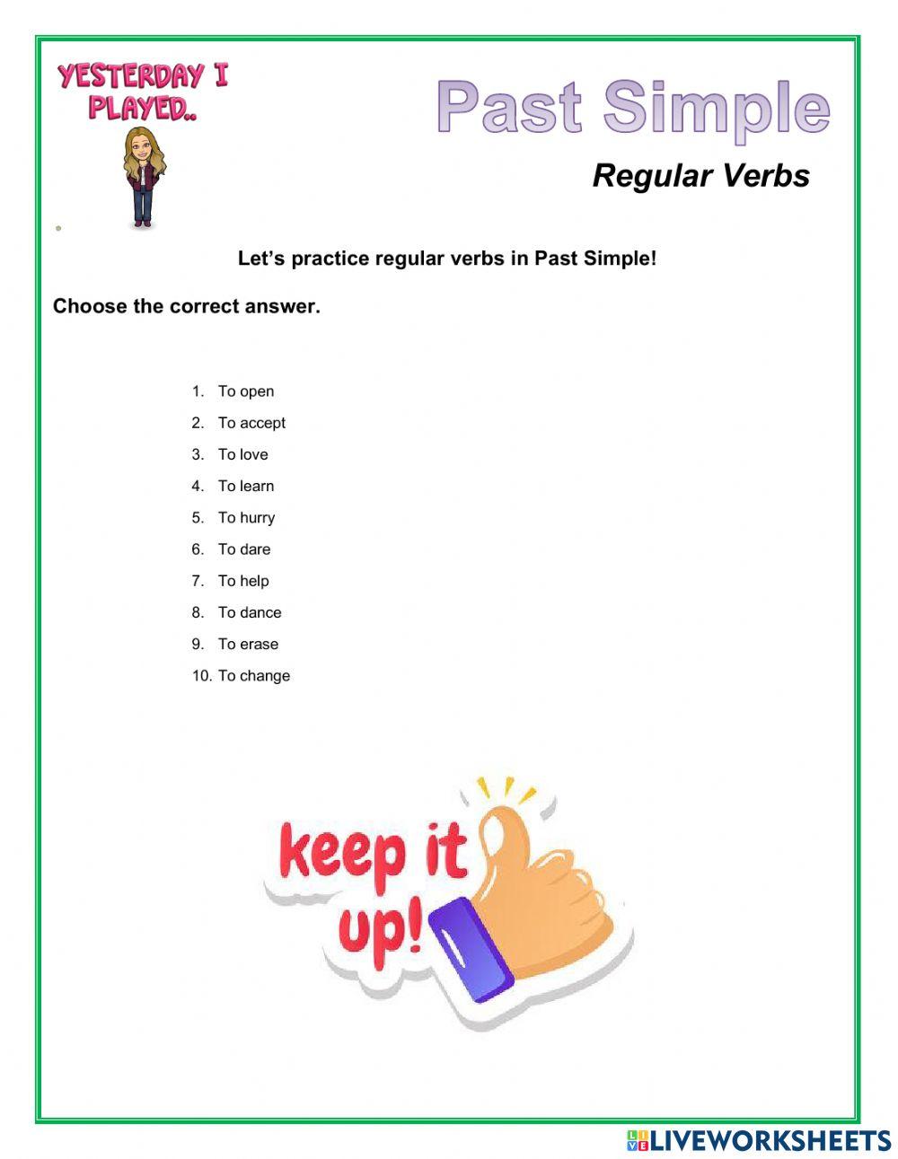 Past Simple - Regular Verbs 1-10