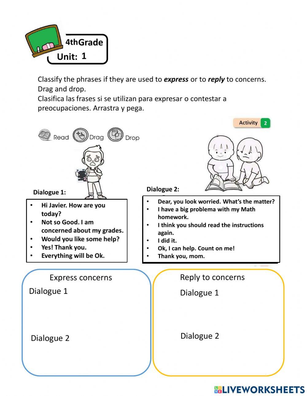 Worries and concerns phrases