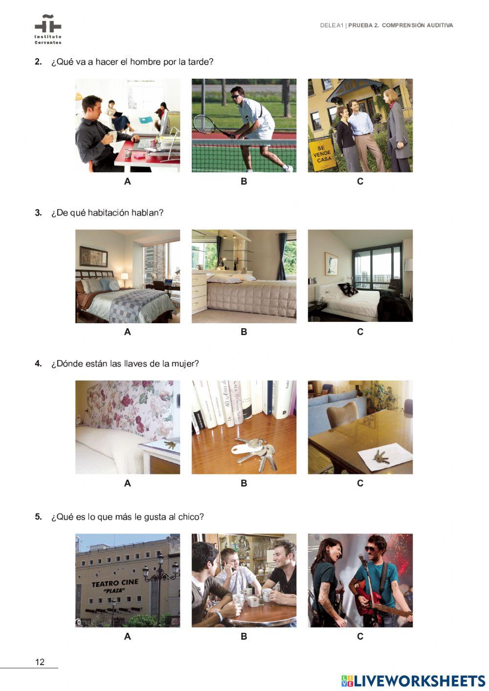 Dele A1 Escolar- Comprensión auditiva